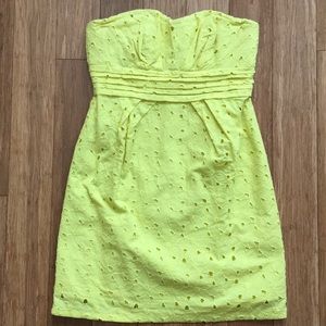 BB Dakota Yellow Daisy Strapless Dress - Size 2